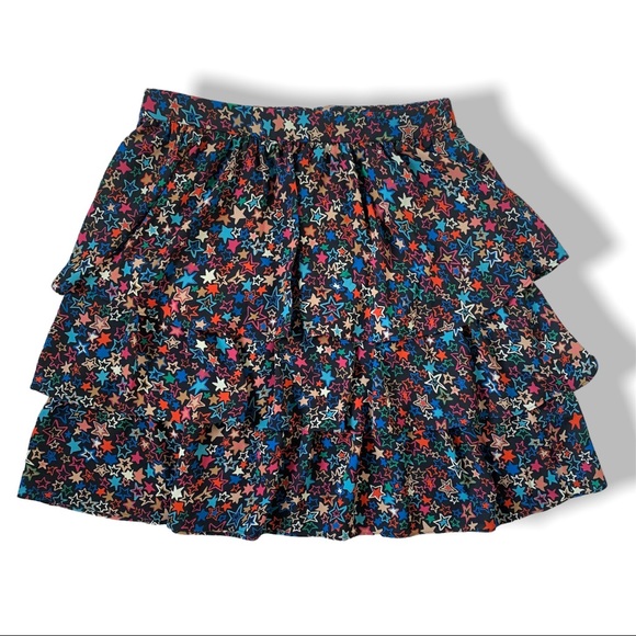 J. Crew Dresses & Skirts - J CREW | Star Print Tiered Kaleidoscope Ruffle Skirt Size 2